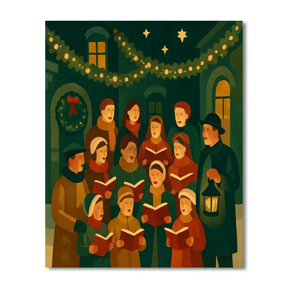 Starlit Carol Courtyard painting number kit