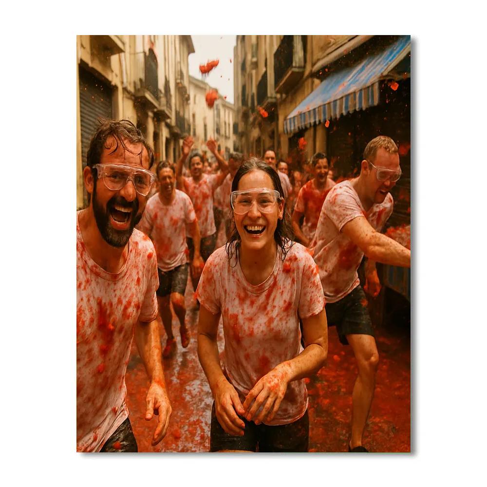 La Tomatina Tomato Fight Bulwark Numbered painting kits