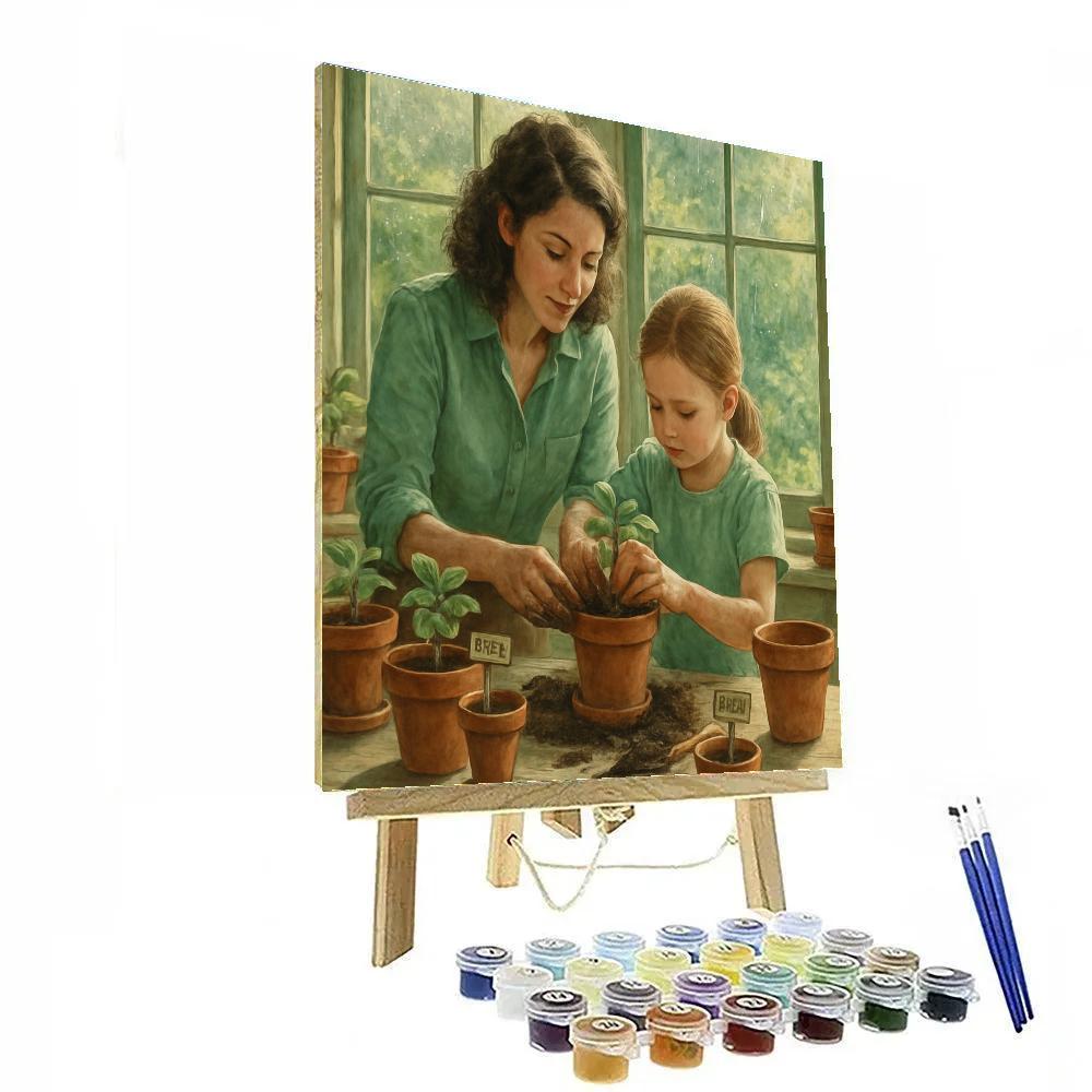 Sunroom Planting Lesson paint by numbers