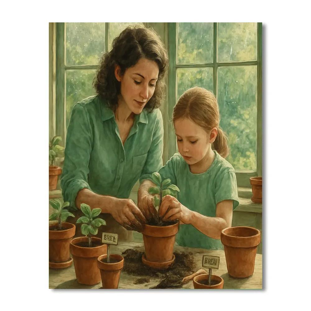 Sunroom Planting Lesson paint by numbers