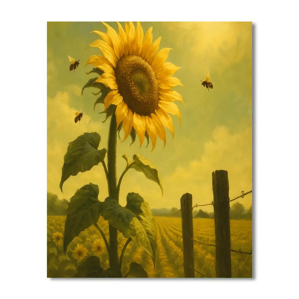 Sunflower Summer Gaze paint by number