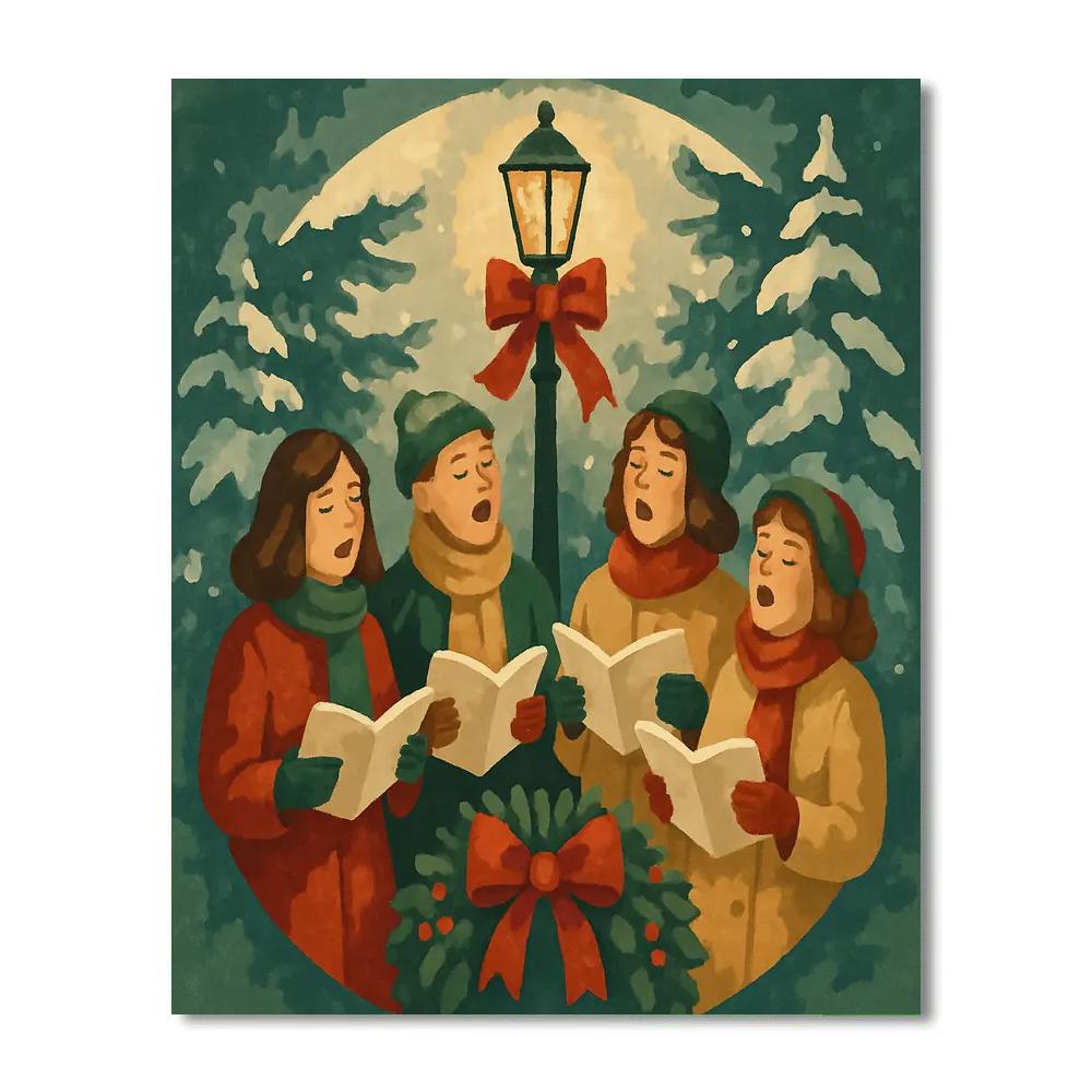 Carousel Of Carolers painting number kit