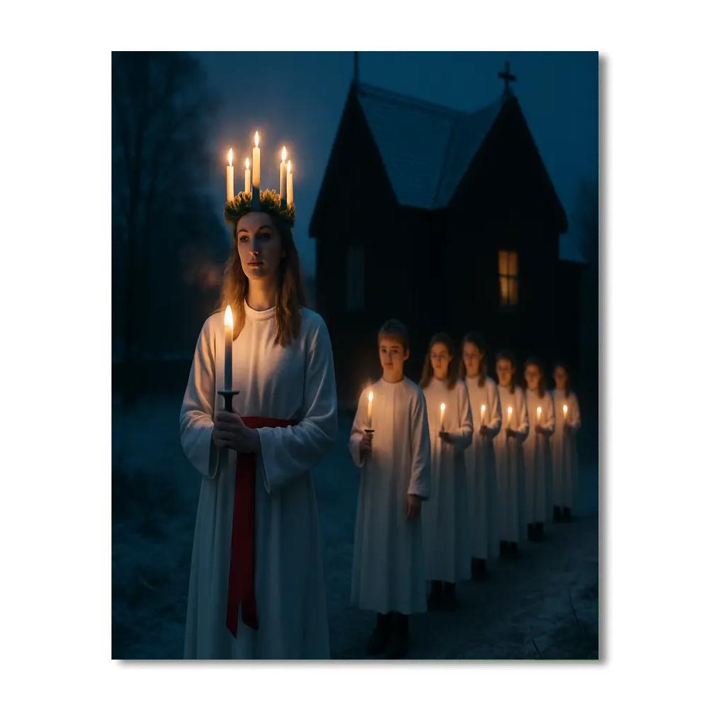 Feast Of Saint Lucia Candle Procession Numbered painting kits