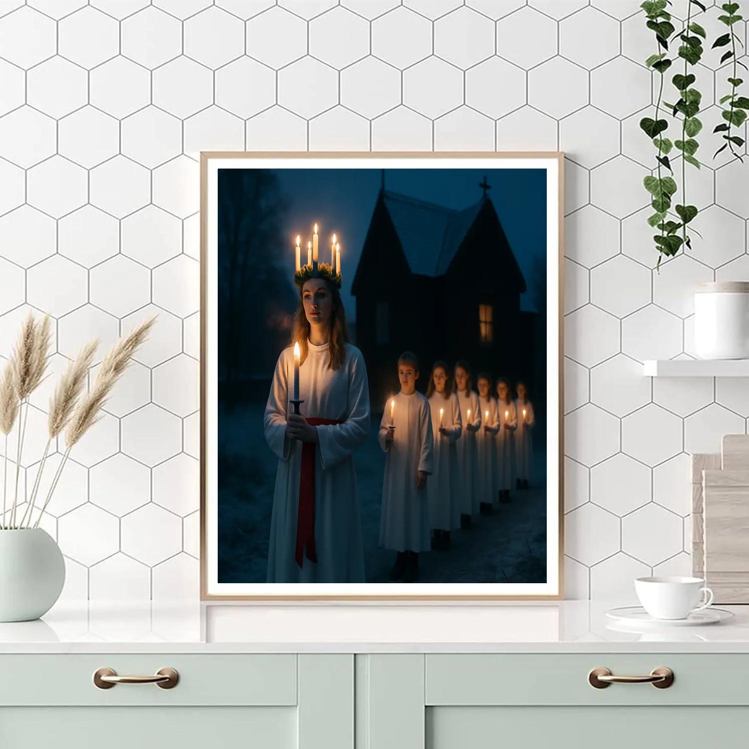 Feast Of Saint Lucia Candle Procession Numbered painting kits