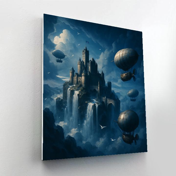 Fantasy Skyborne Citadel paint by number