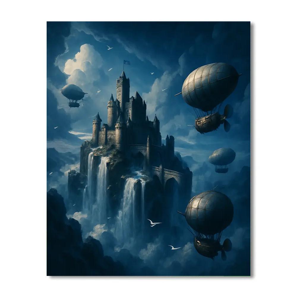 Fantasy Skyborne Citadel paint by number