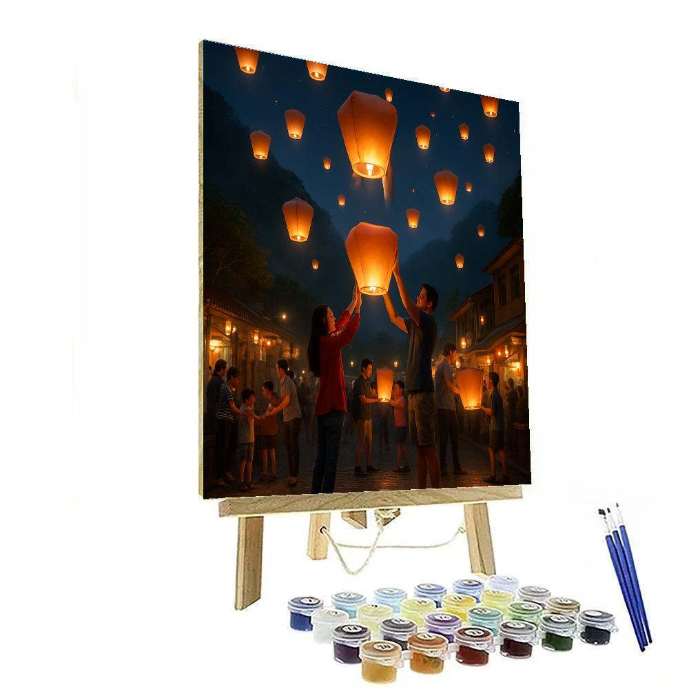 Colorful Lantern Festival In Taiwan Number painting