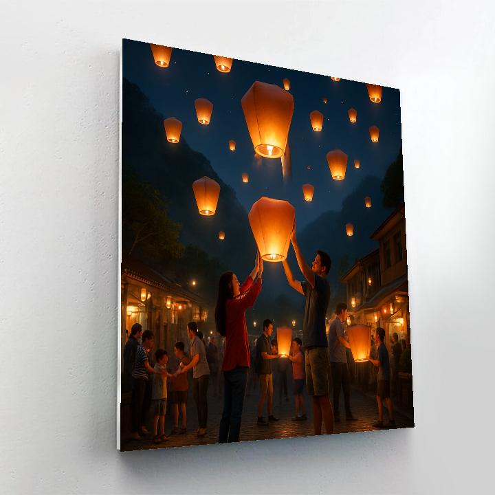 Colorful Lantern Festival In Taiwan Number painting