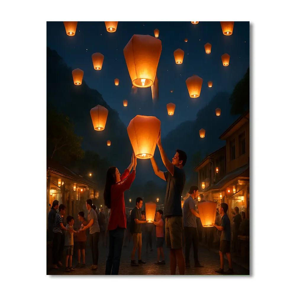 Colorful Lantern Festival In Taiwan Number painting