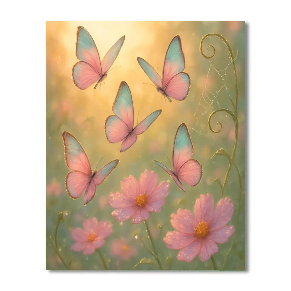 Butterfly Dawn Ballet painting number kit