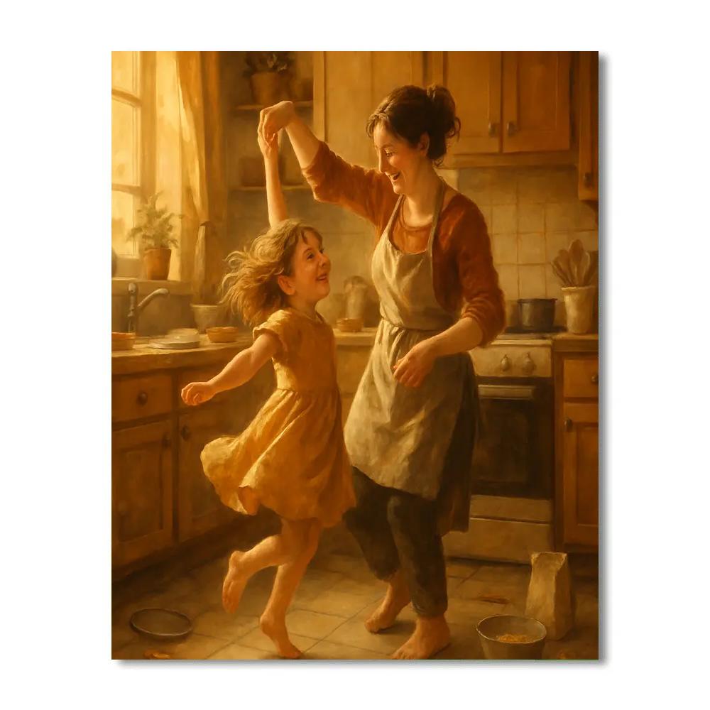 Evening Dance In The Kitchen paint by color