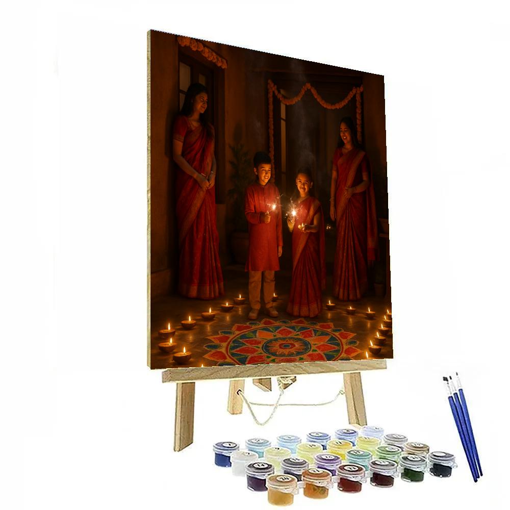 Traditional Diwali Celebration In India Painting by numbers kit