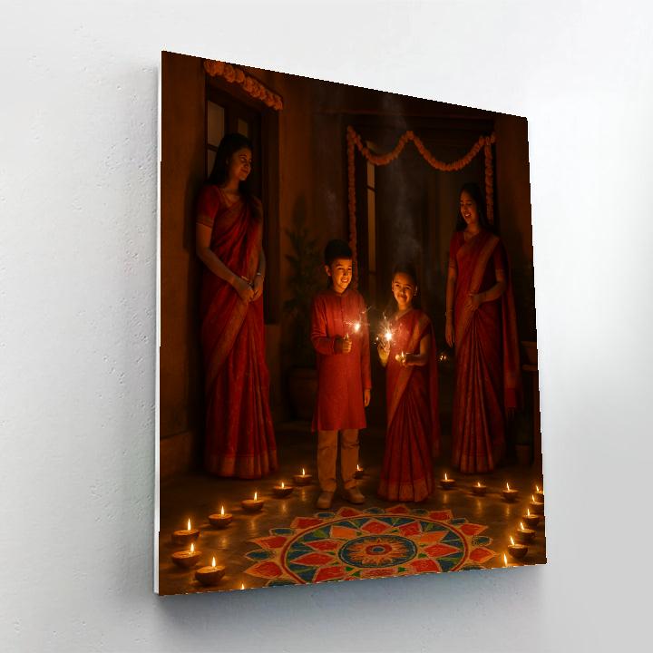 Traditional Diwali Celebration In India Painting by numbers kit