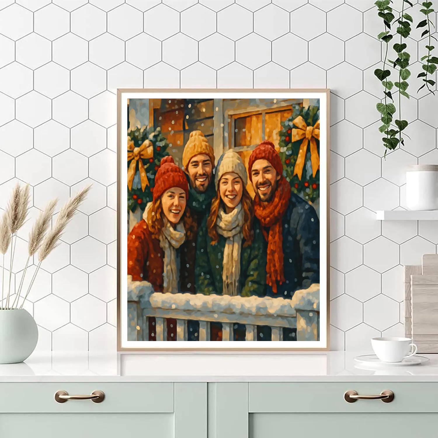 Wreath-Wrapped Welcome painting number kit