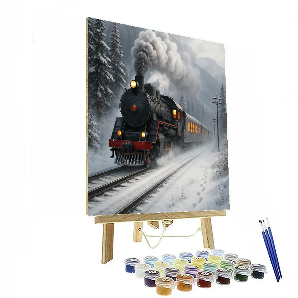 Train Winter Express paint by color