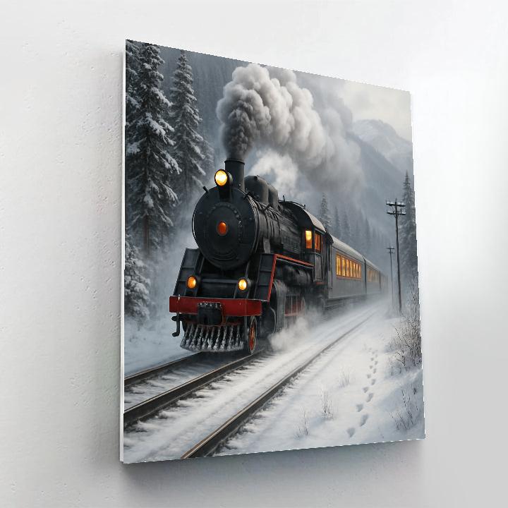 Train Winter Express paint by color