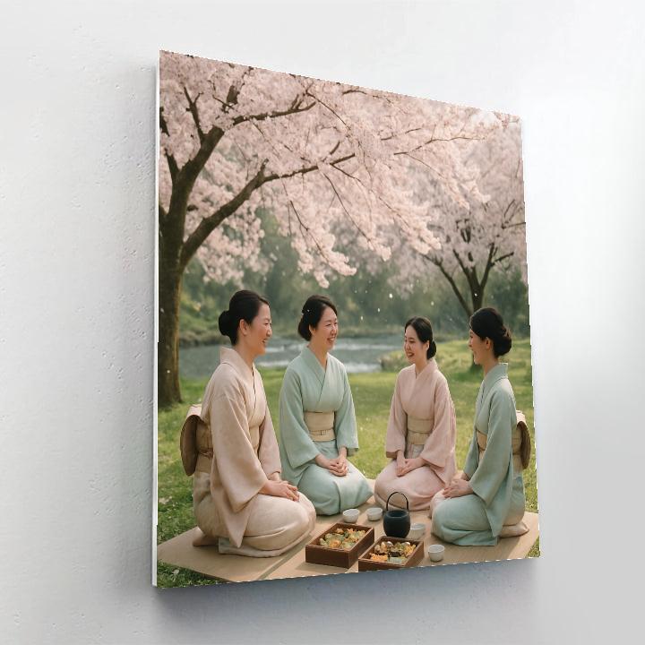 Hanami Cherry Blossom Picnic In Japan paint by number