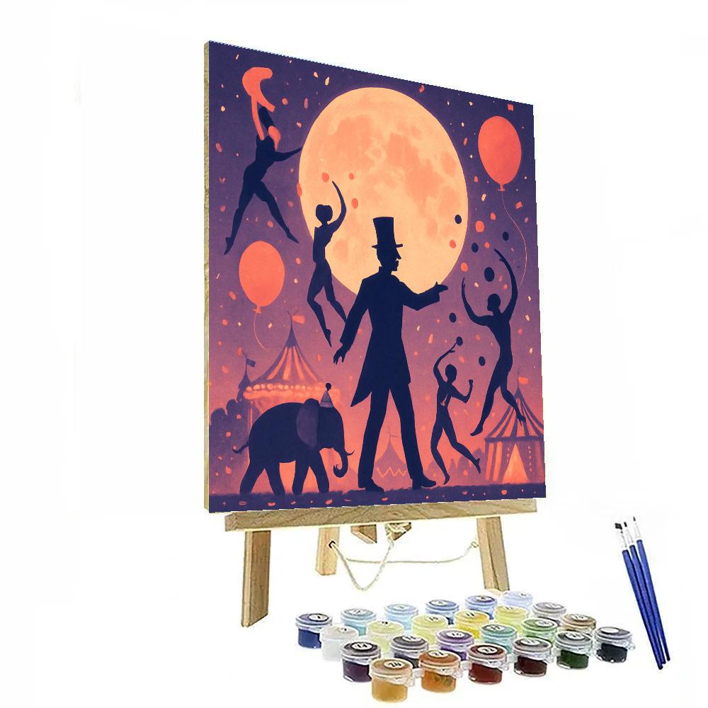 Circus Moon Parade Number painting