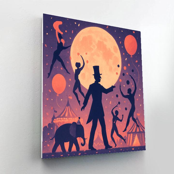 Circus Moon Parade Number painting
