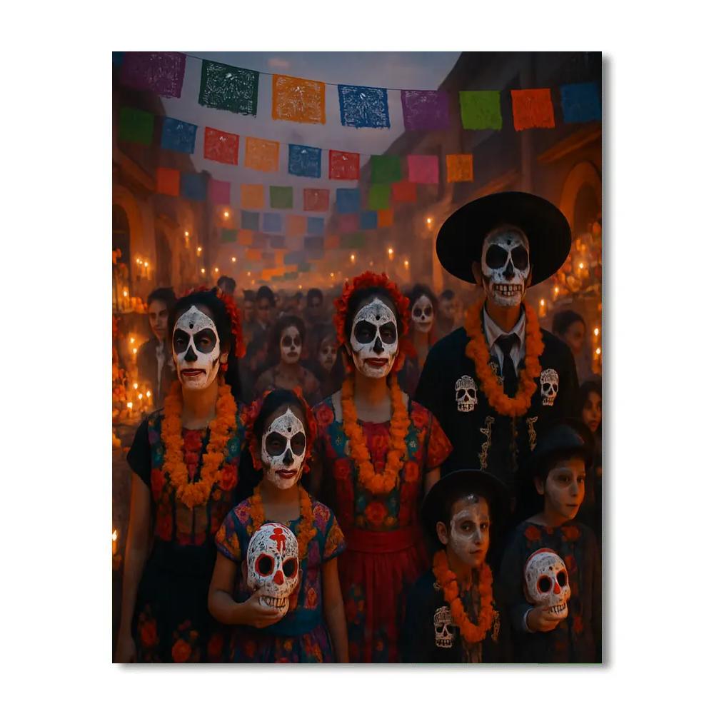 Day Of The Dead Festive Street Procession paint by numbers