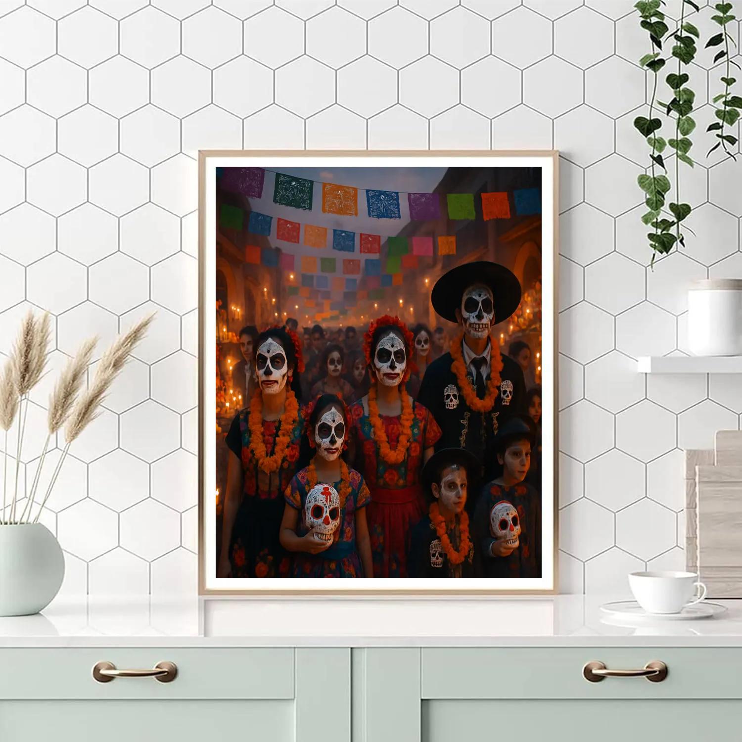Day Of The Dead Festive Street Procession paint by numbers