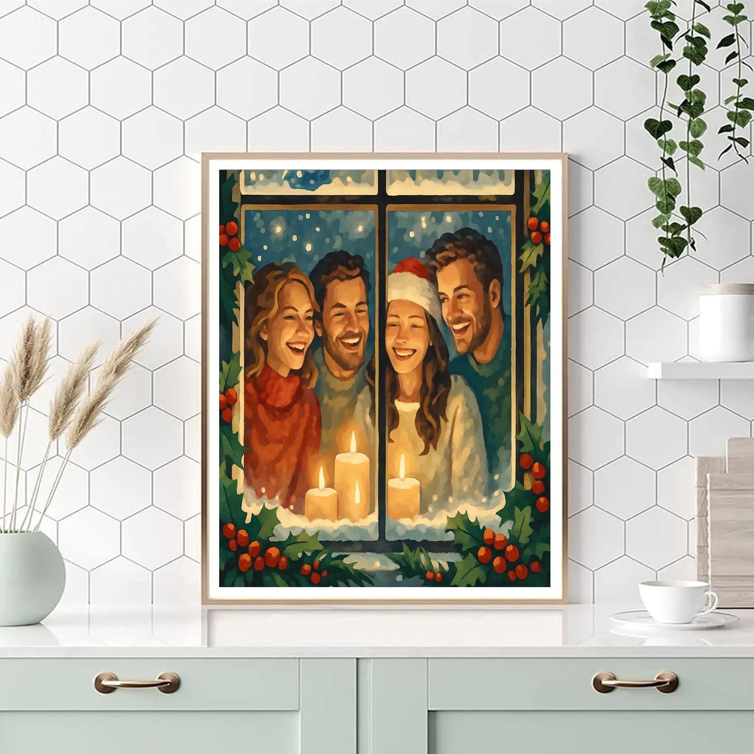 Winter Window Harmony Paint by numbers art
