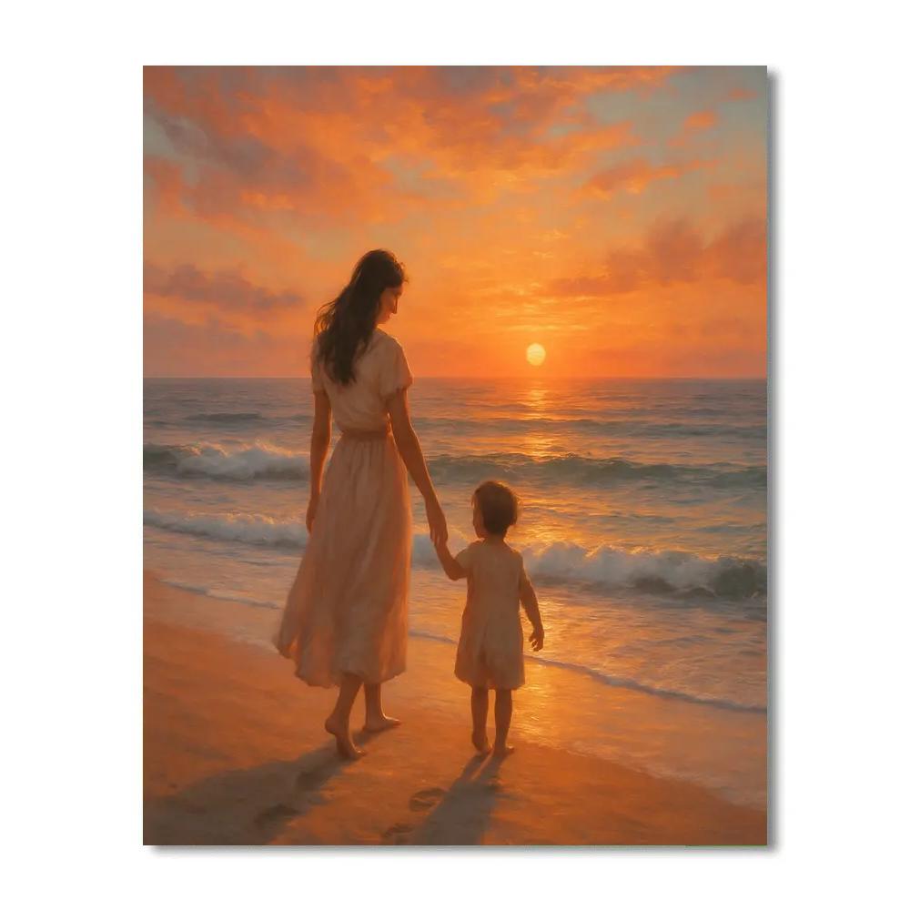 Evening Stroll By The Seaside Number painting