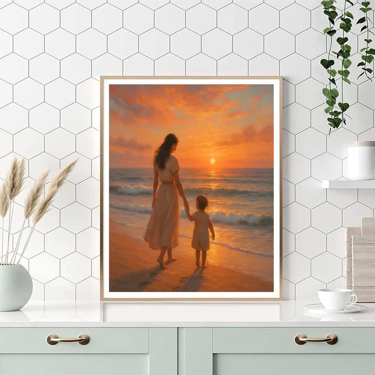 Evening Stroll By The Seaside Number painting
