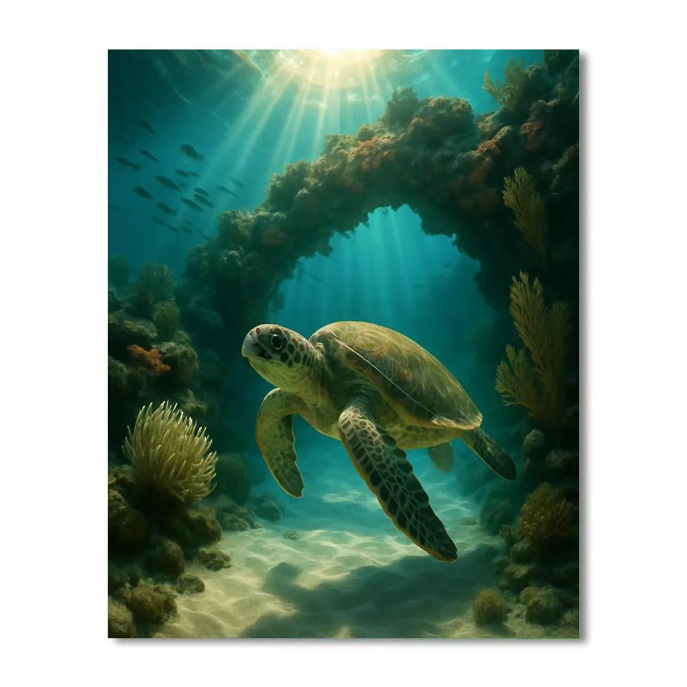 Sea Turtle Reef Passage DIY paint by numbers