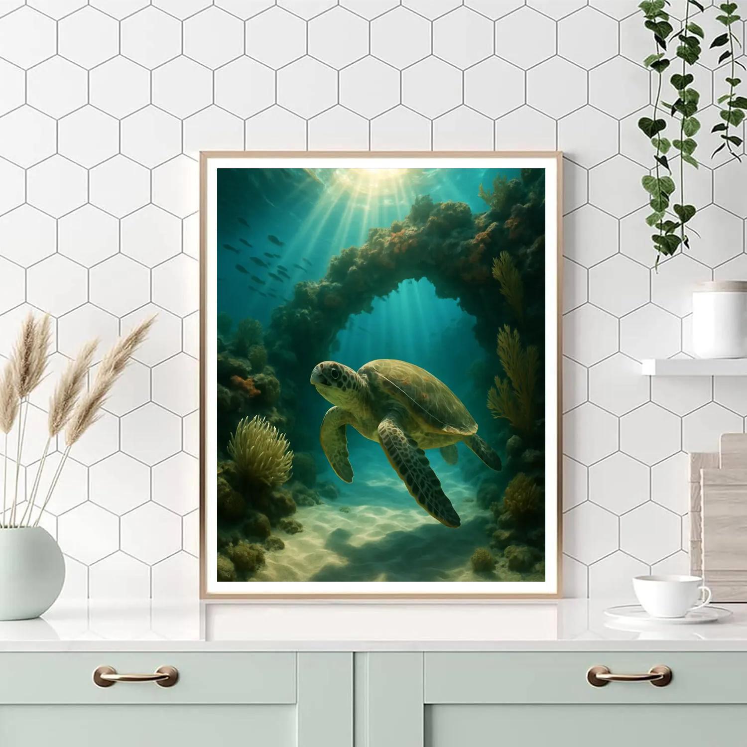 Sea Turtle Reef Passage DIY paint by numbers