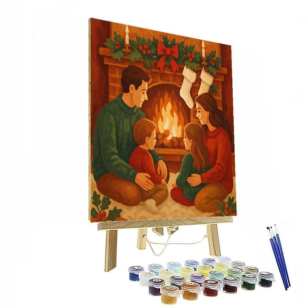 Christmas Eve Fireside Chat paint by color