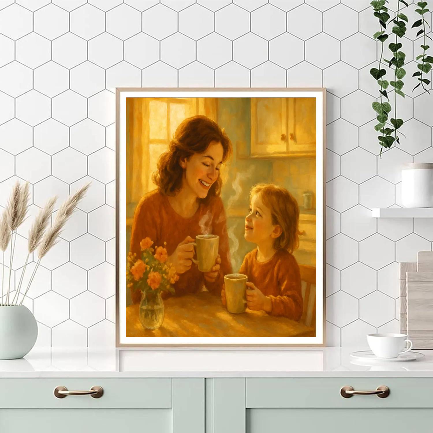 Cup Of Love With Mom paint by color