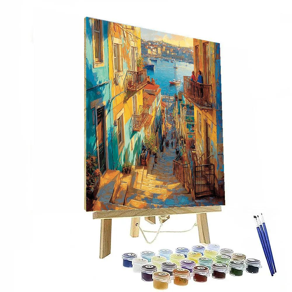 Stairways And Colorful Facades Of Valparaiso Hills paint by color