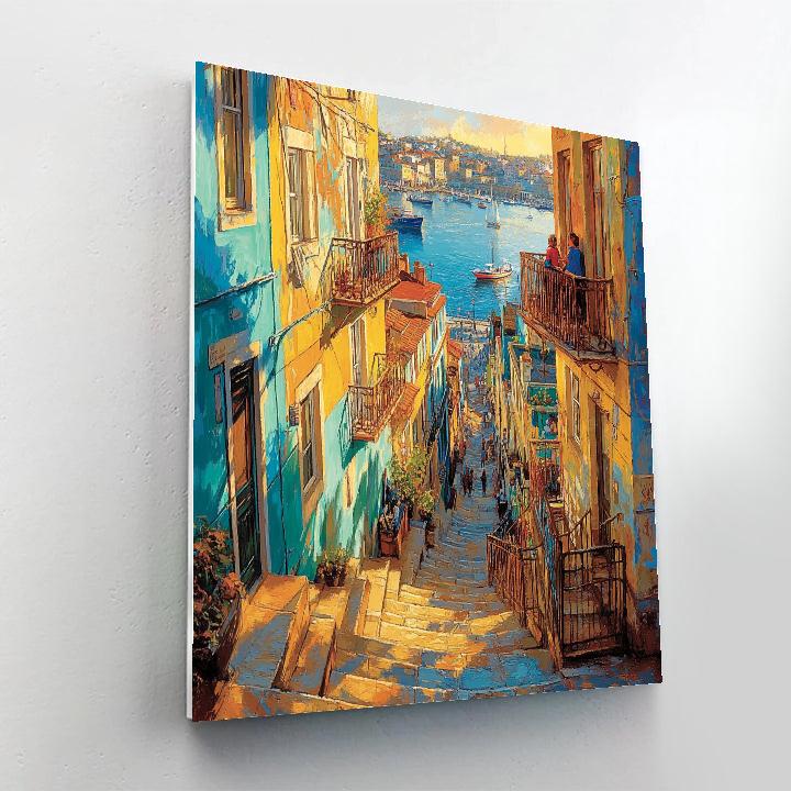 Stairways And Colorful Facades Of Valparaiso Hills paint by color