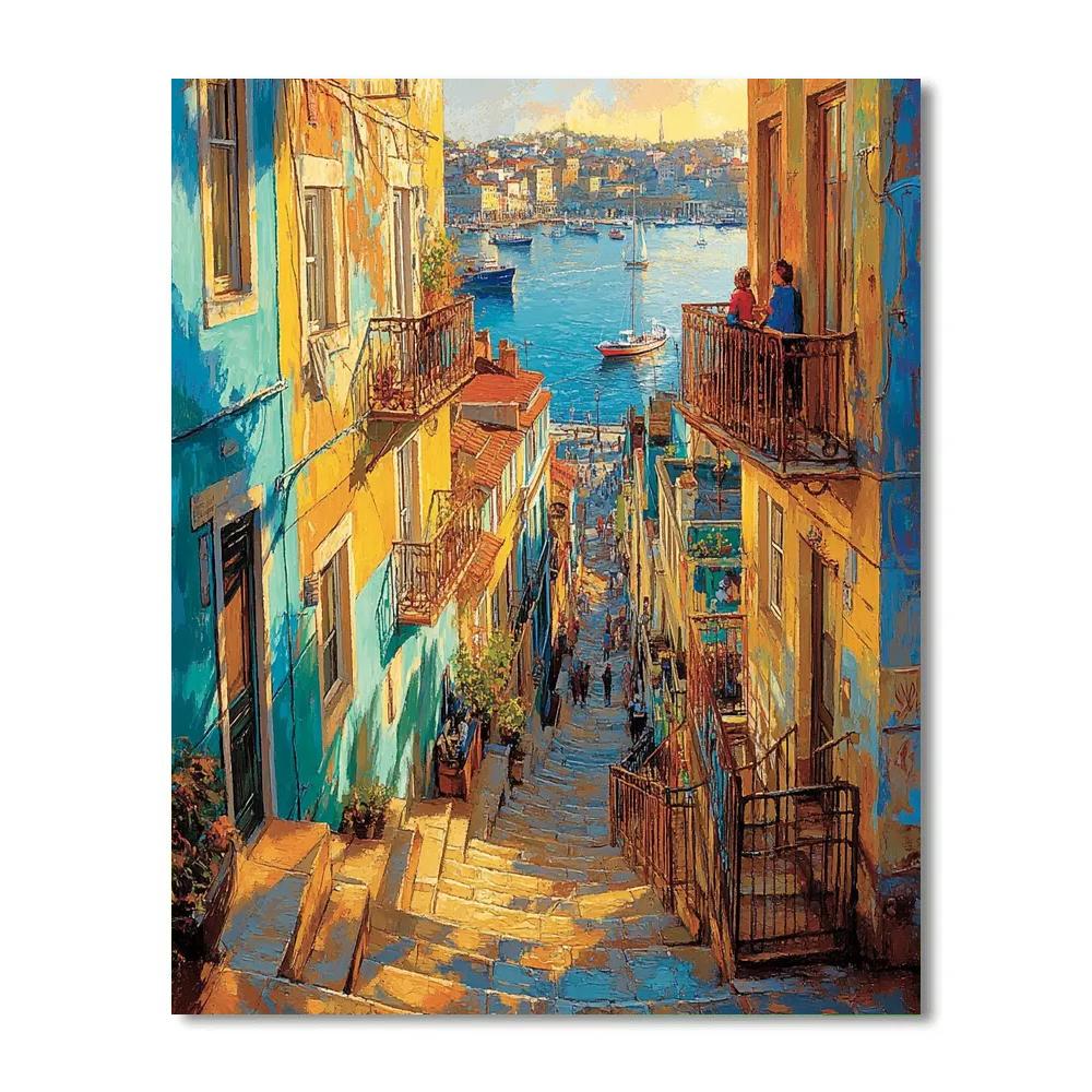 Stairways And Colorful Facades Of Valparaiso Hills paint by color