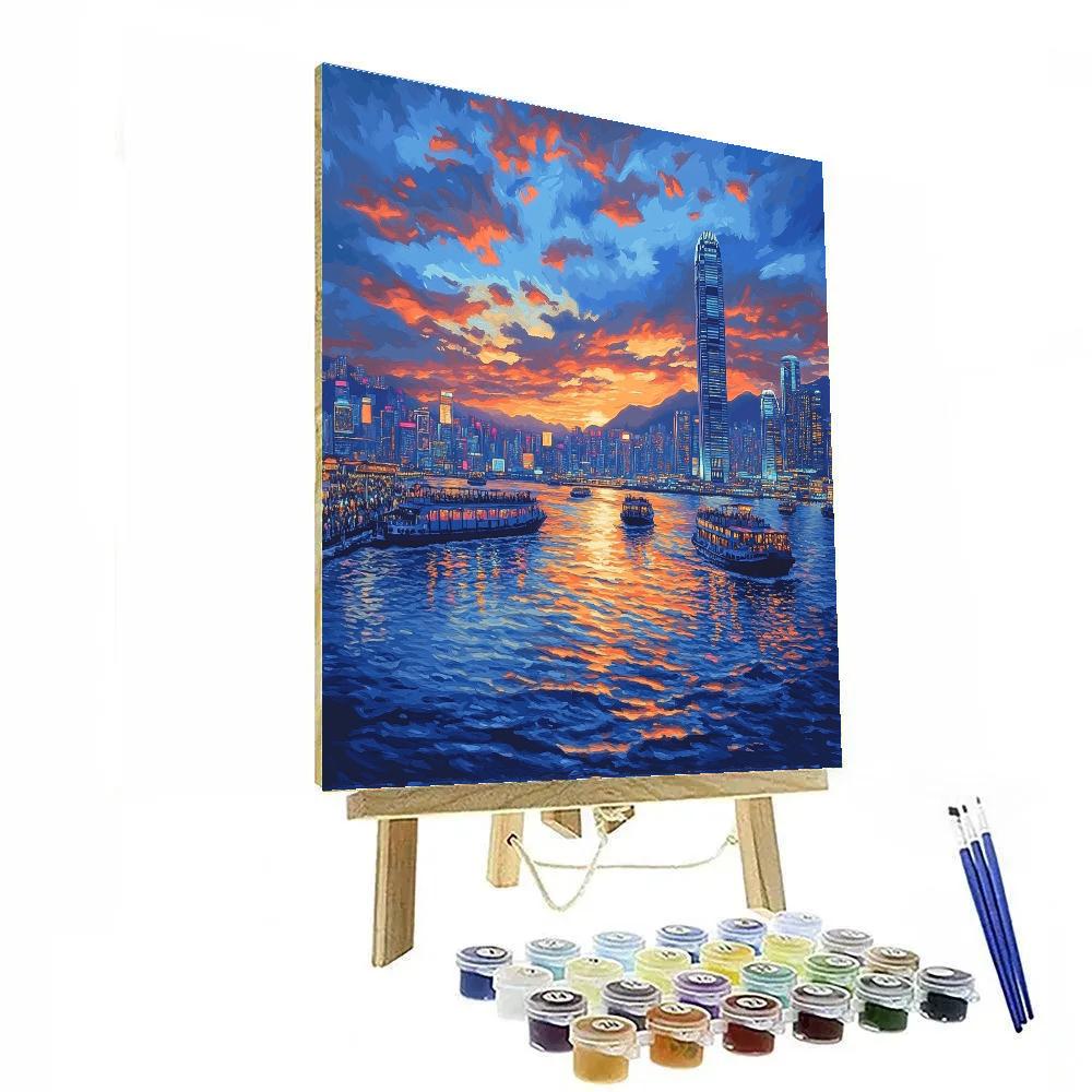 Victoria Harbour Panorama From Tsim Sha Tsui Promenade Painting by numbers kit