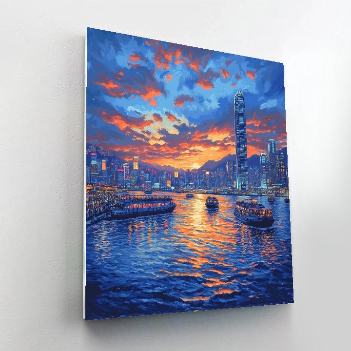 Victoria Harbour Panorama From Tsim Sha Tsui Promenade Painting by numbers kit