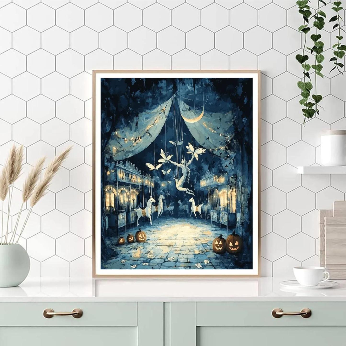 Midnight Carnival Of Paper Moths Paint by numbers art