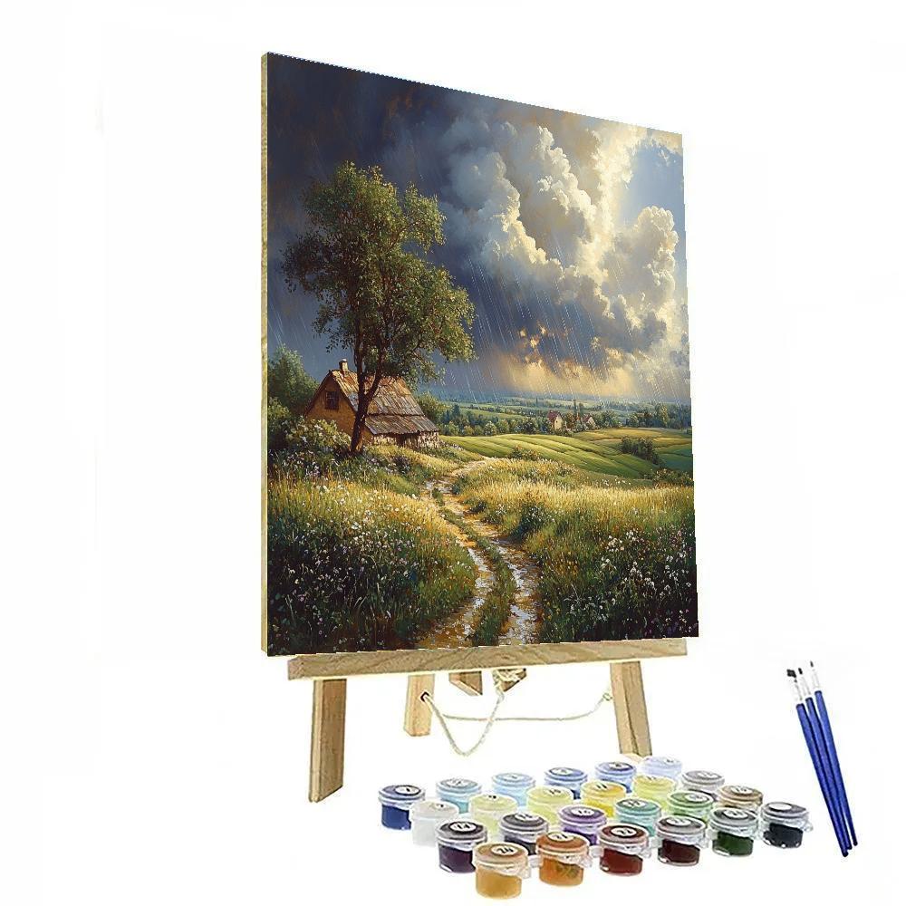John Constable Inspired Countryside Rainstorm DIY paint by numbers