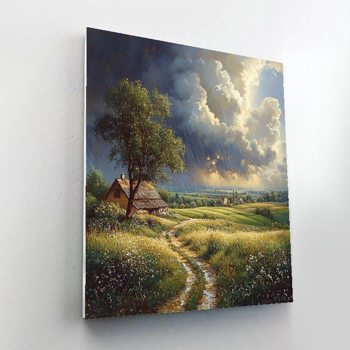 John Constable Inspired Countryside Rainstorm DIY paint by numbers