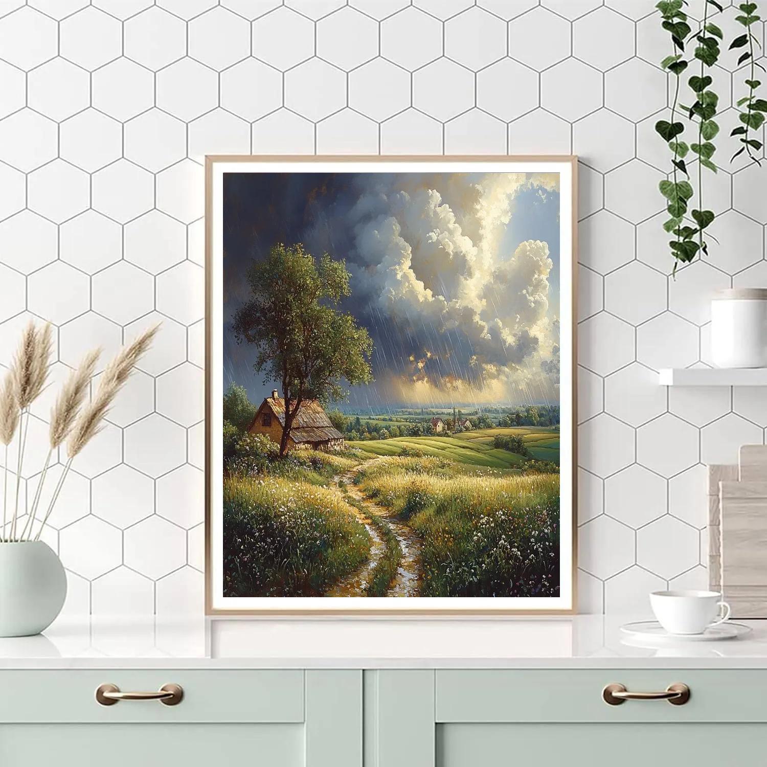 John Constable Inspired Countryside Rainstorm DIY paint by numbers