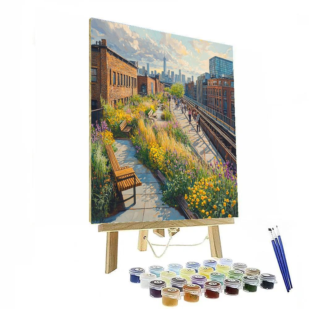 High Line Elevated Park Over Chelsea Rail Tracks Numbered painting kits