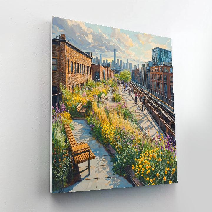 High Line Elevated Park Over Chelsea Rail Tracks Numbered painting kits