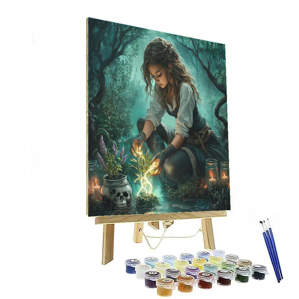 Witchs Garden Of Bioluminescent Roots paint by numbers