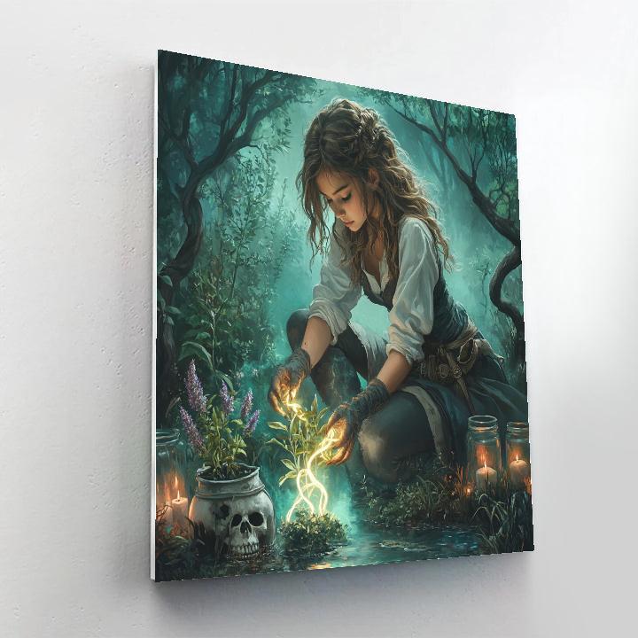 Witchs Garden Of Bioluminescent Roots paint by numbers