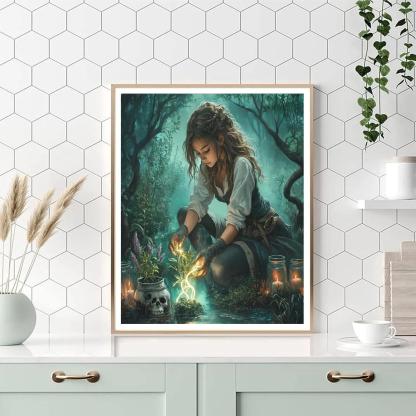 Witchs Garden Of Bioluminescent Roots paint by numbers