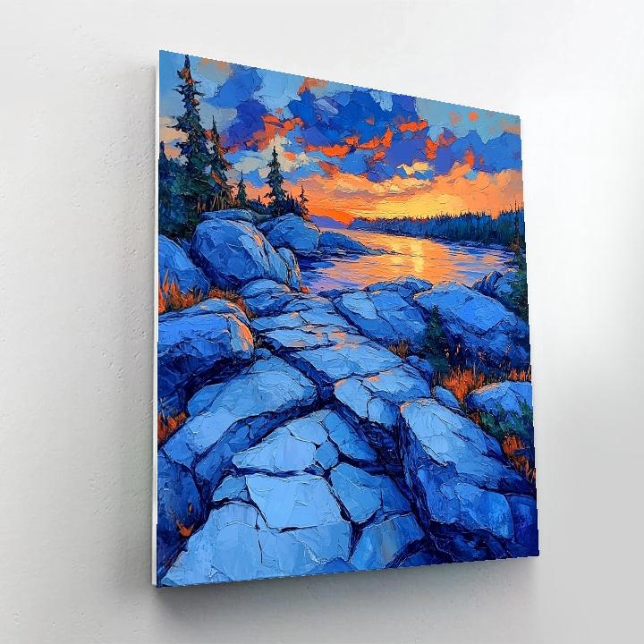 A.Y. Jackson Inspired Rugged Shield Rocks DIY paint by numbers