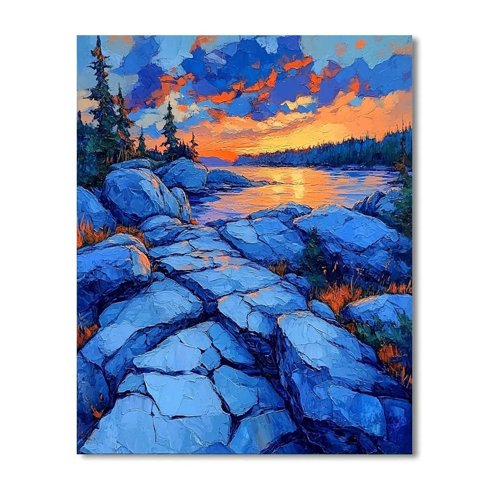 A.Y. Jackson Inspired Rugged Shield Rocks DIY paint by numbers