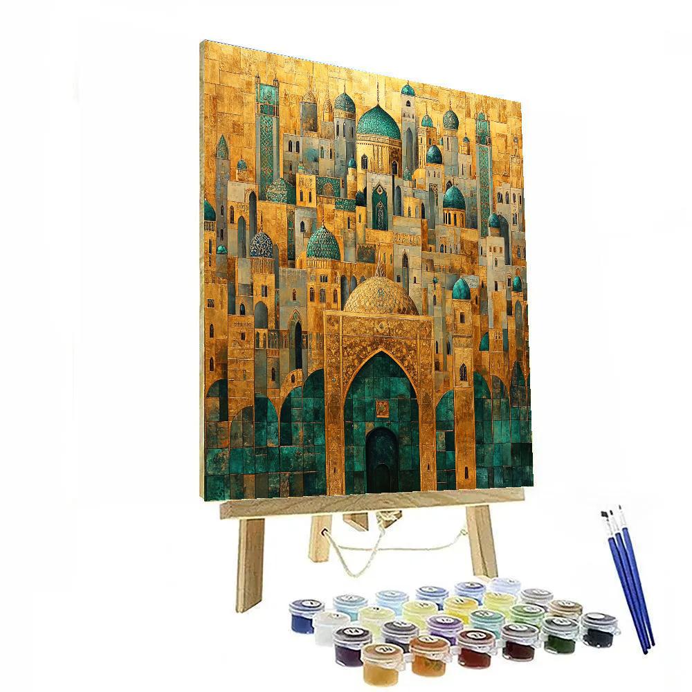 Gustave Klimt Inspired City Of Jewels paint by number