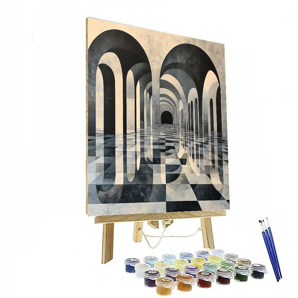 M.C. Escher Inspired Fractal City Of Mirrors Paint by numbers art